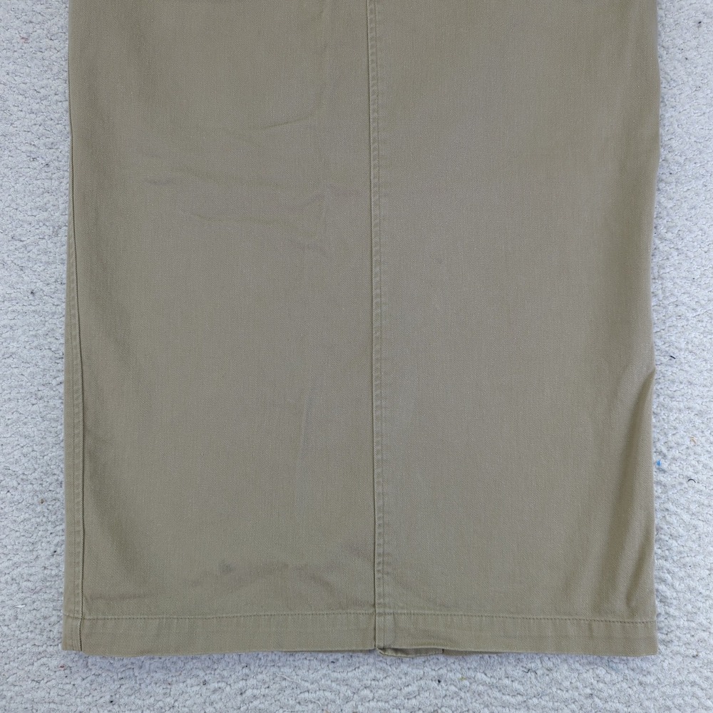 Vintage Ralph Lauren Country Khaki Cotton Midi Skirt Size 8 Tan Long Pencil - Picture 4 of 8